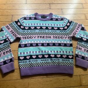 Teddy Fresh “Need a Hug” Pastel Knit Sweater